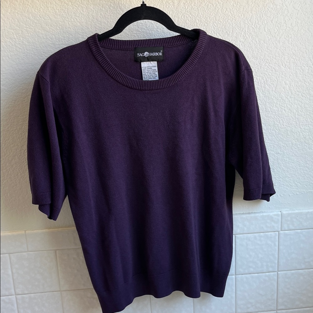Sag Harbor Deep Purple Short-Sleeve Top